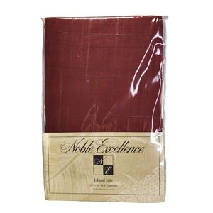 Christmas Oval Tablecloth Red 60 x 84 Island Jute Holiday Noble Excellence  New